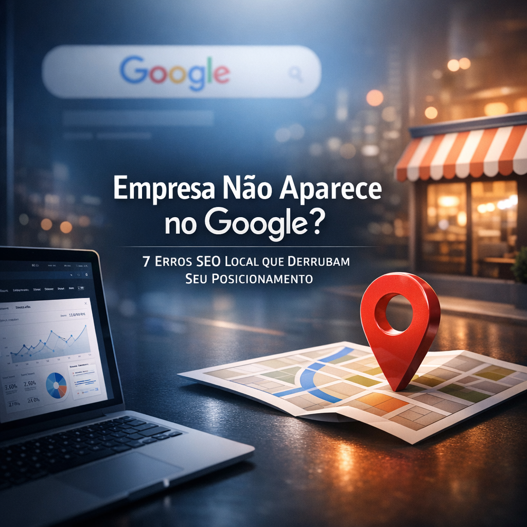 Illustration of Empresa Não Aparece no Google? 7 Erros SEO Local que Derrubam Seu Posicionamento