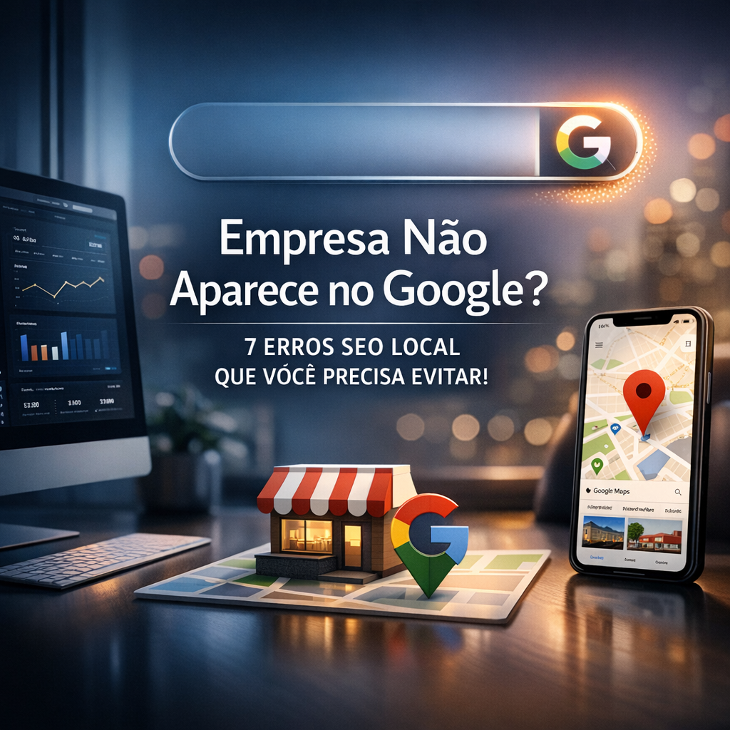 Empresa Não Aparece no Google? 7 Erros SEO Local Que Você Precisa Evitar! — Feat Illustration of Empresa Não Aparece no Google? 7 Erros SEO Local Que Você Precisa Evitar!